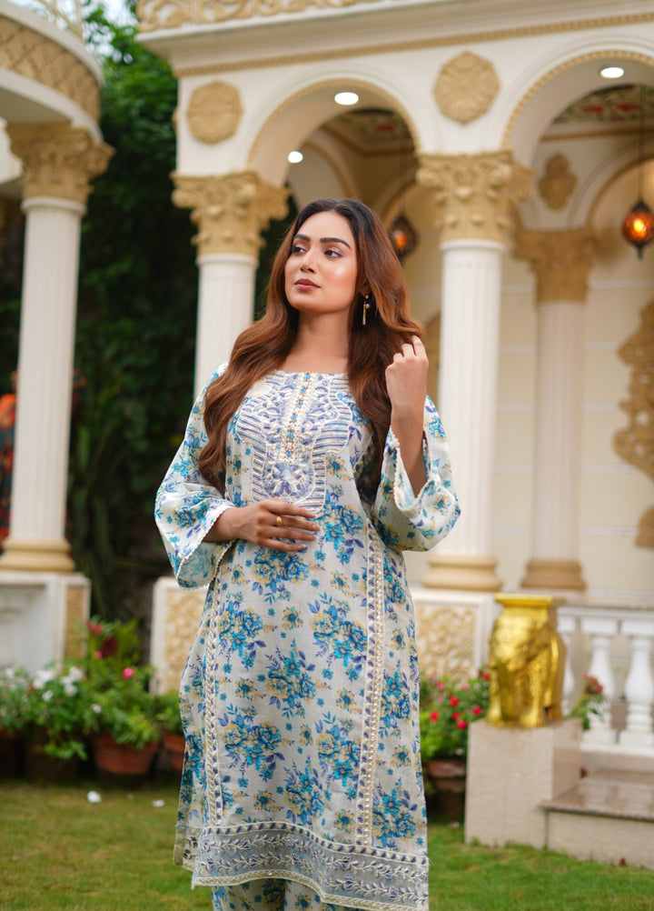 Rang E Gulposh Pret Embroidered Lawn 3 Piece Suit RNG-1218