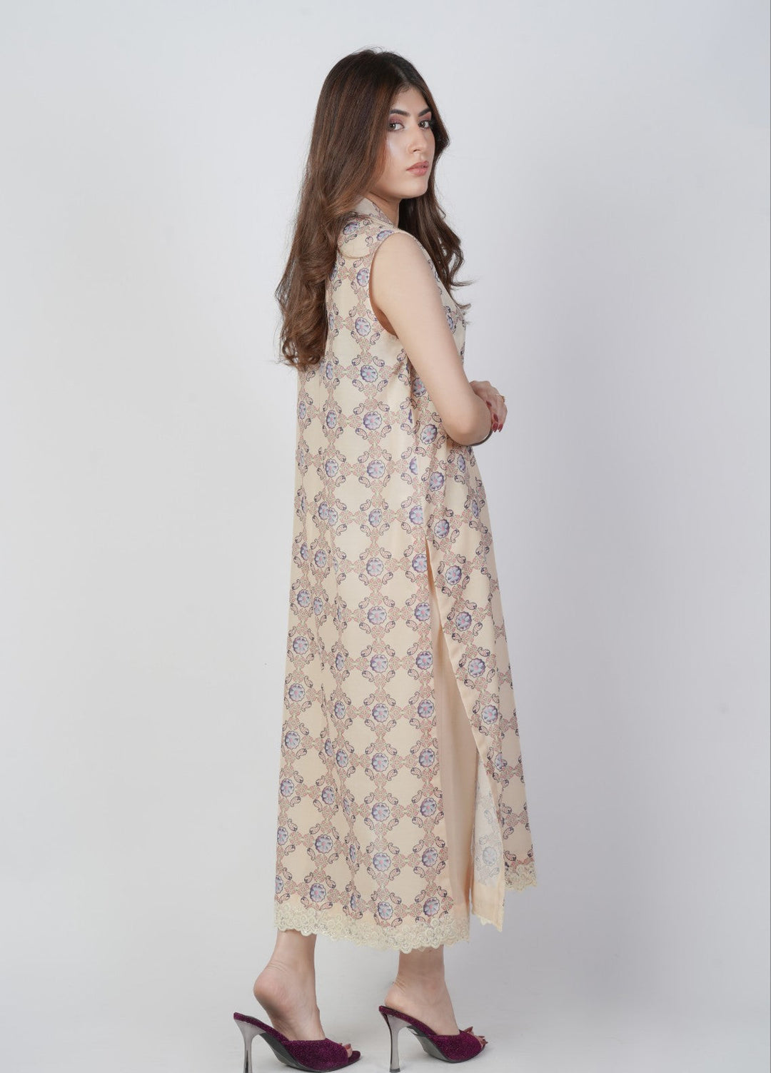 Vibgyor Fashion Printed Lawn Suits Unstitched 3 Piece Cream Animaux D1-S-25