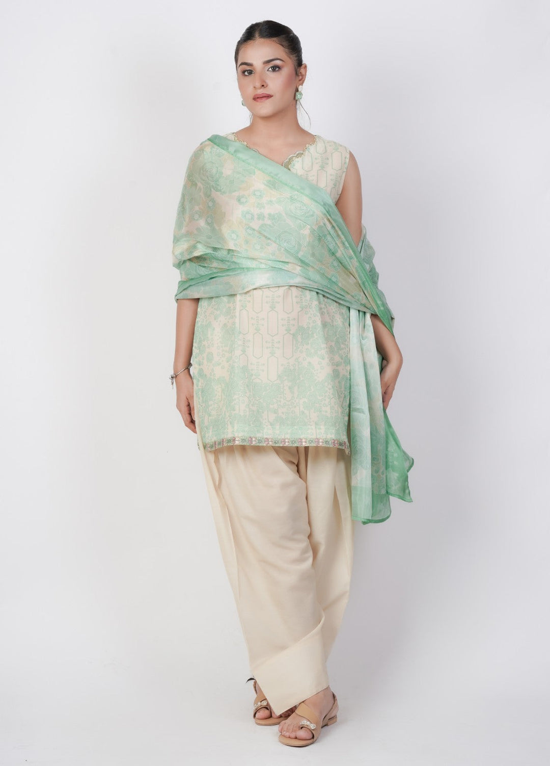 Vibgyor Fashion Printed Lawn Suits Unstitched 3 Piece Green Blostma Bodice D3-S-25