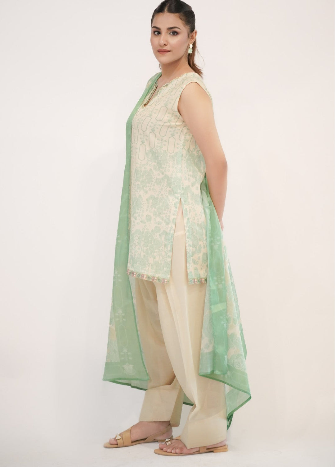 Vibgyor Fashion Printed Lawn Suits Unstitched 3 Piece Green Blostma Bodice D3-S-25