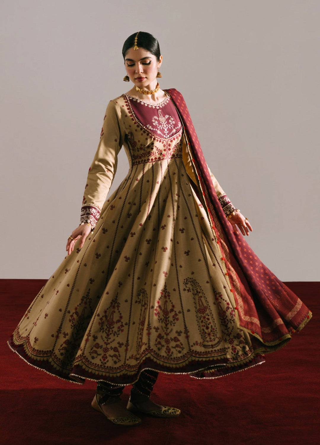 Jeevan by Fiona Embroidered Suits Unstitched 3 Piece FA25JK Nudeh - Winter Collection