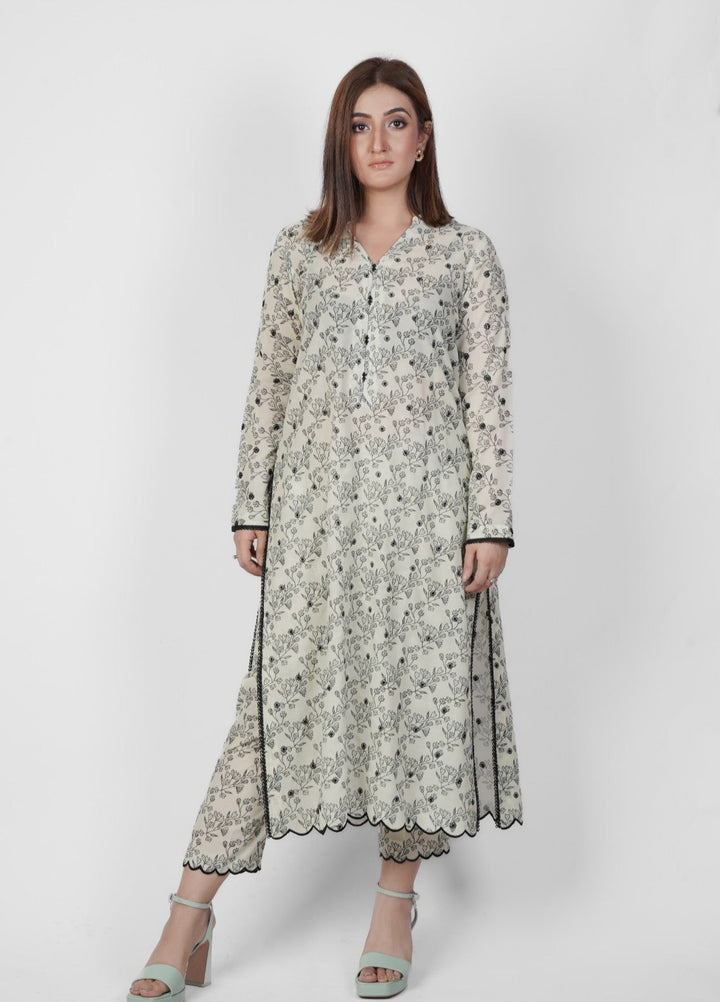 Vibgyor Fashion Embroidered Printed Lawn Suits Unstitched 2 Piece Green Pistacho D5-S-25