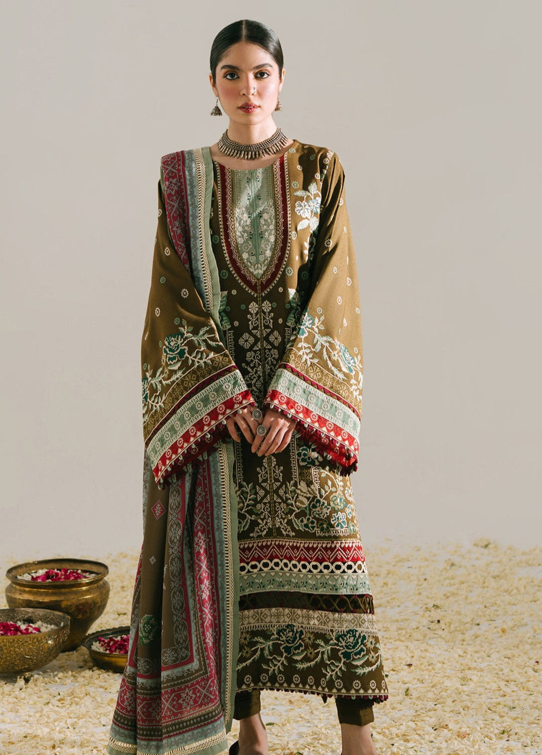 Jeevan by Fiona Embroidered Suits Unstitched 3 Piece FA25JK Hinaaz - Winter Collection