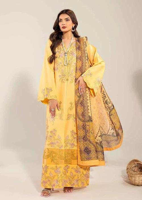 Ravish by Ruby Suleiman Women Pret 3 Piece Cotton Net Bumble Bee Orange - Summer Collection