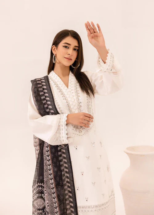 Ravish by Ruby Suleiman Women Pret 3 Piece Cotton Net White Mirror - Summer Collection