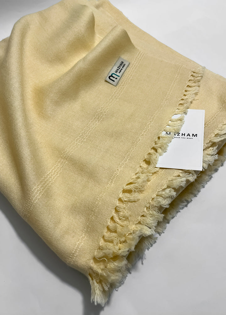 Mazham Wool Shawl Unstitched Off White Wool - Winter Collection
