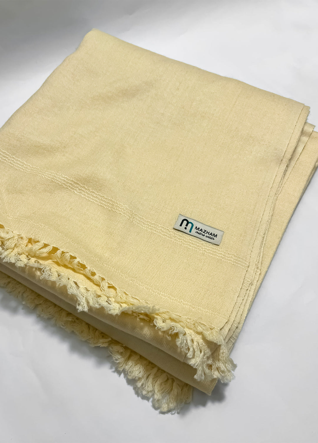Mazham Wool Shawl Unstitched Off White Wool - Winter Collection