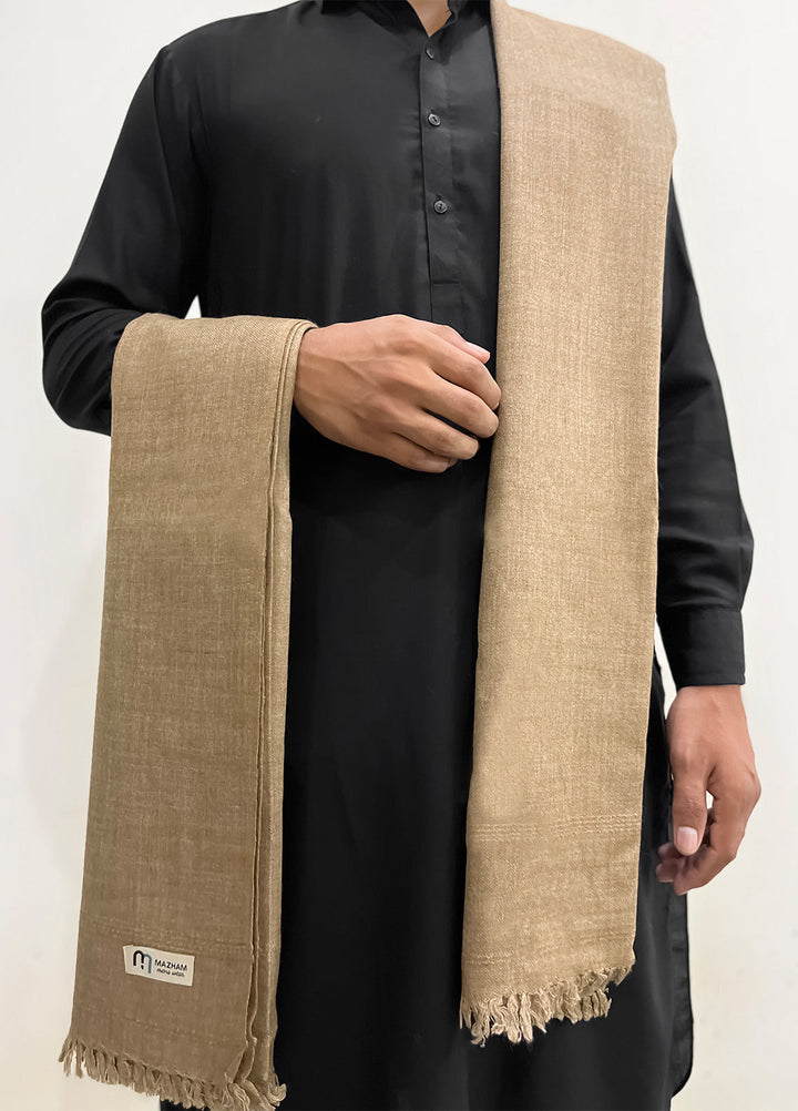 Mazham Wool Shawl Unstitched Peanut Wool - Winter Collection