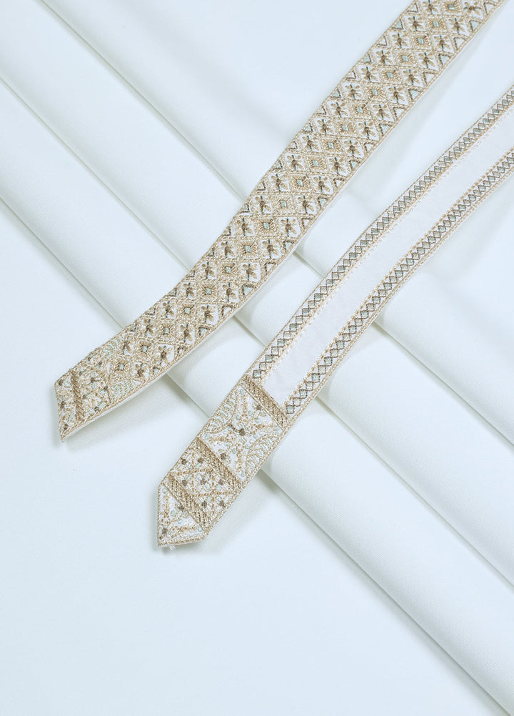 Fabrich Men Unstitch Embroidered Bann & Placket Kameez Shalwar Off White GTS-FE-013 - Summer Collection