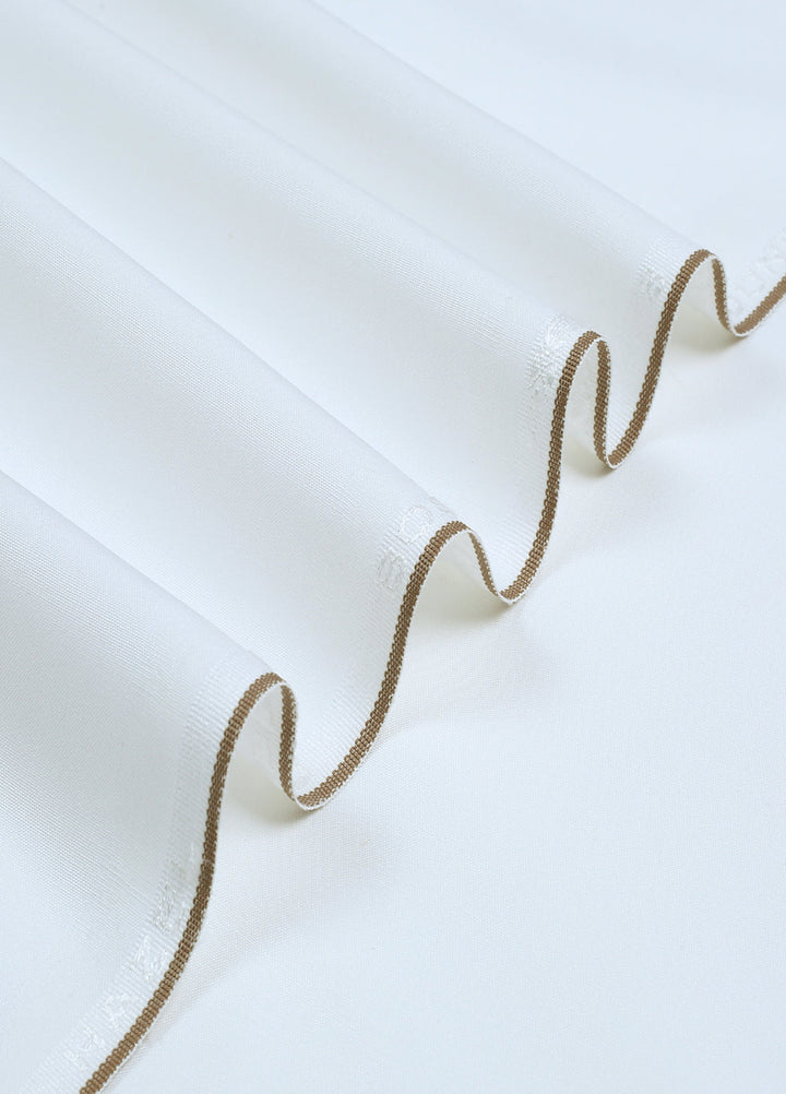 Fabrich Men Unstitch Embroidered Bann & Placket Kameez Shalwar Off White GTS-FE-013 - Summer Collection