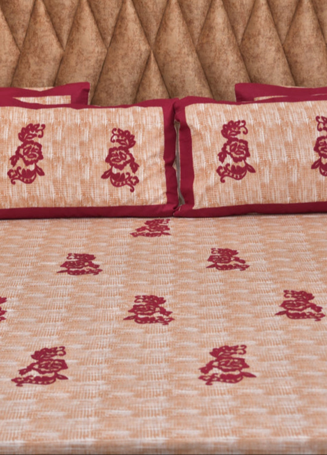 Innovative Official Patchwork Cotton Hand work Bedsheet Set with 4 Pillows Covers - Wedding Collection