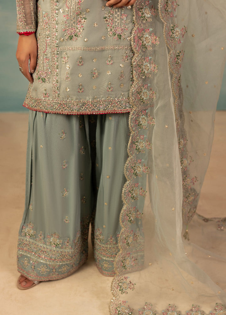 Signature by Diara Couture Pret Luxury Embroidered 3 Piece Raw Silk Insha-Fs-02-Pastel Grey - Formals Collection