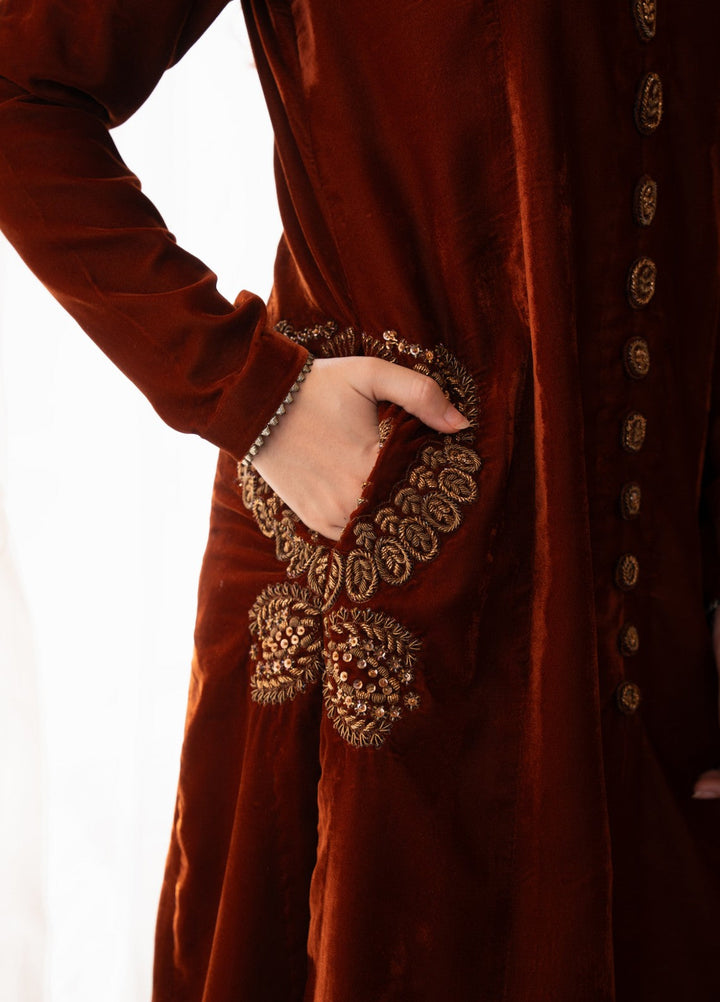 The Velvet Rise by Fozia Khalid Pret Mocha Luxe - Festive Collection