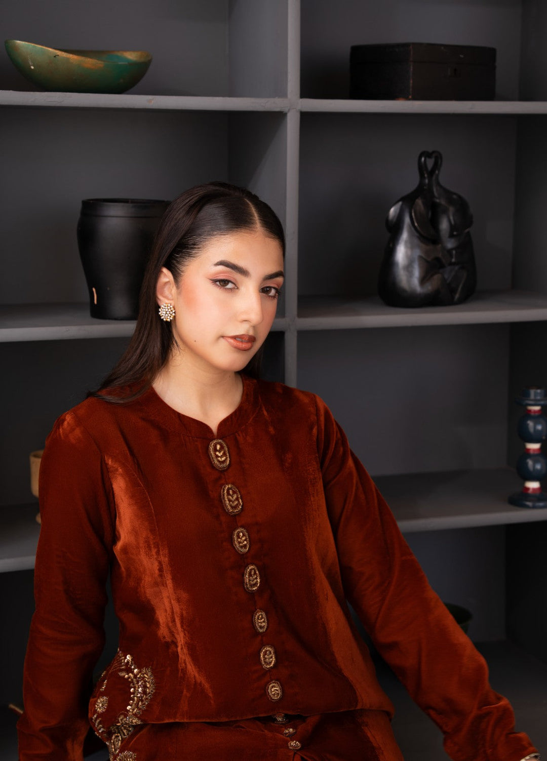 The Velvet Rise by Fozia Khalid Pret Mocha Luxe - Festive Collection