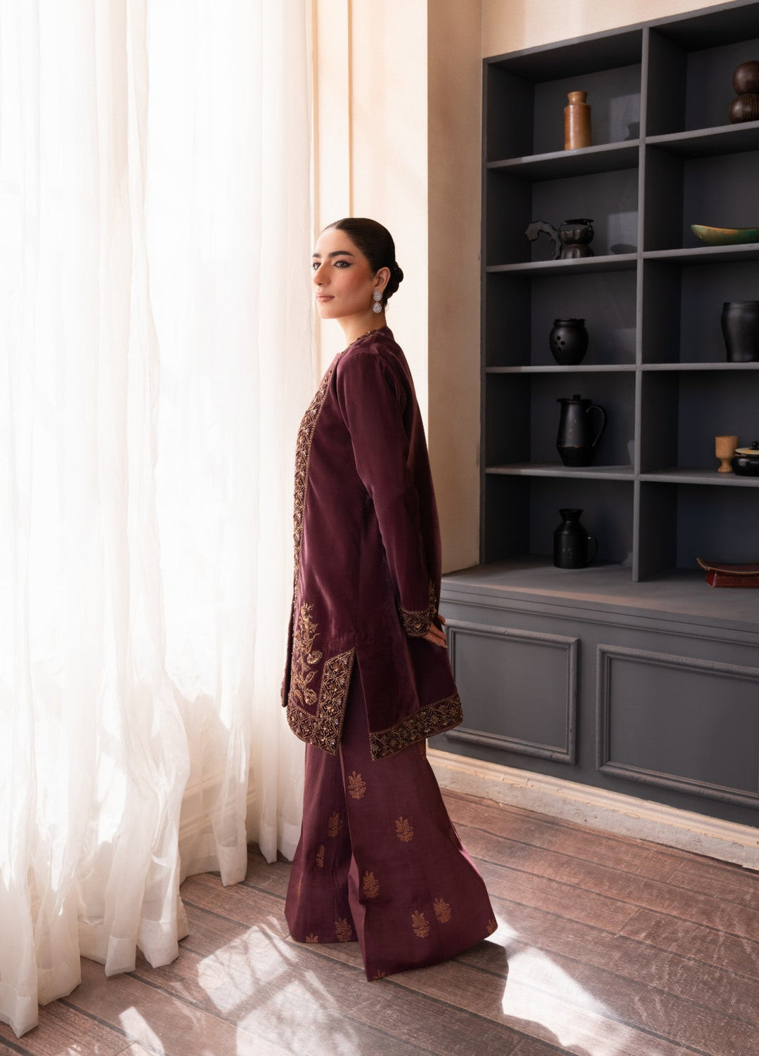 The Velvet Rise by Fozia Khalid Pret Opal Mist - Festive Collection