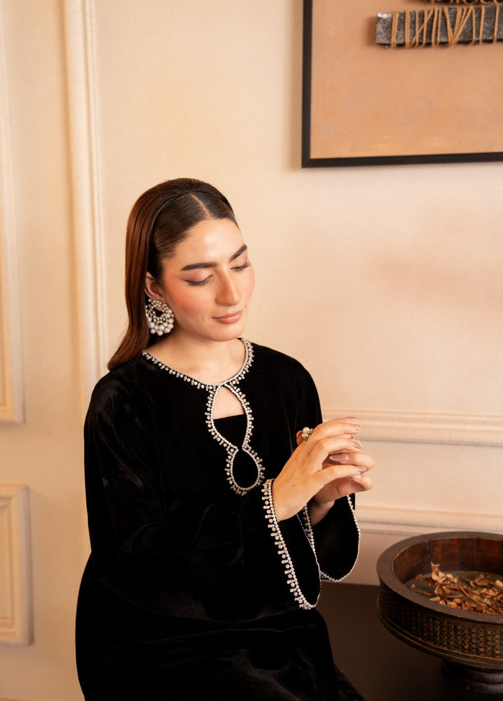 The Velvet Rise by Fozia Khalid Pret Noir Gleam - Festive Collection