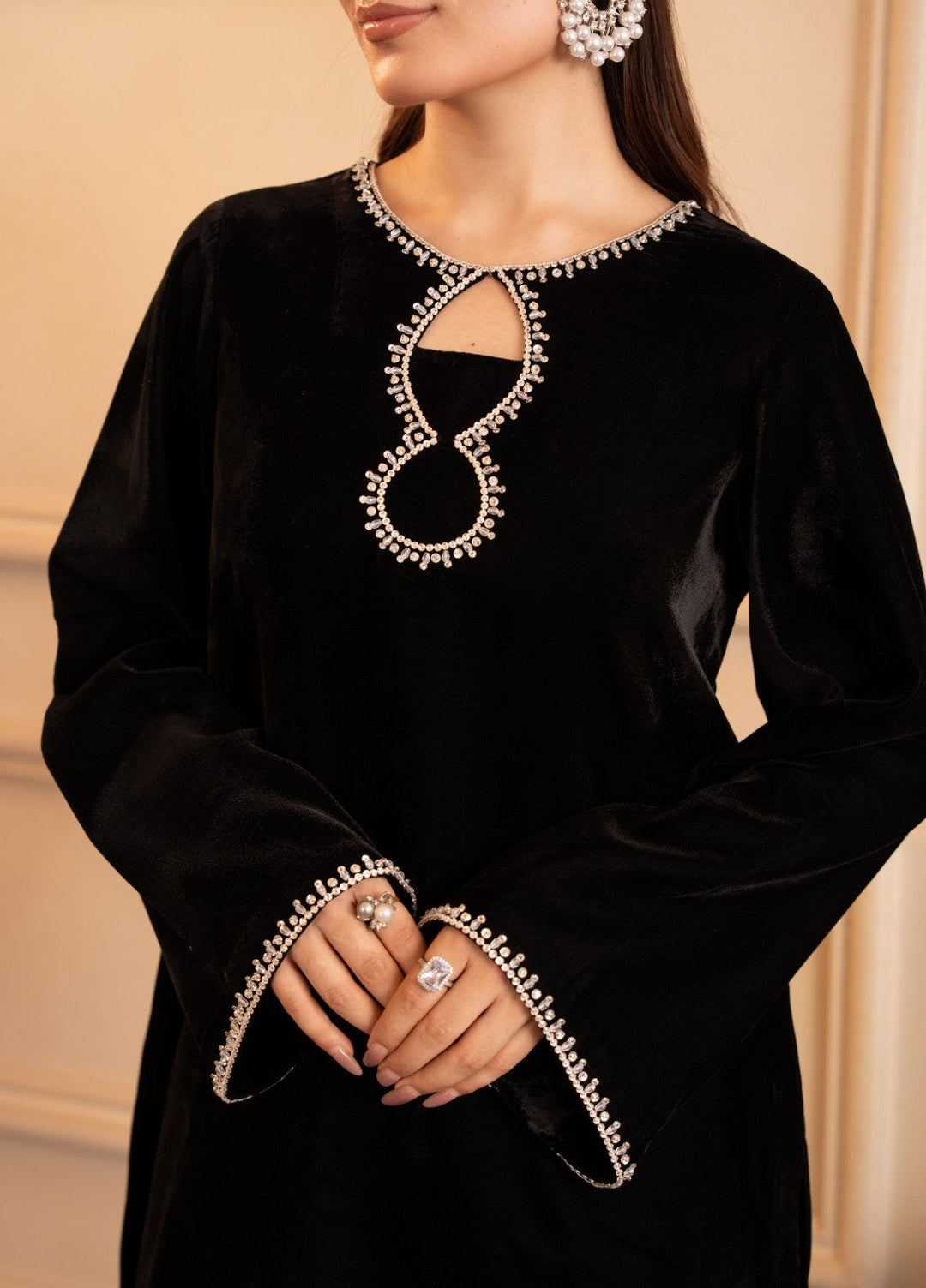 The Velvet Rise by Fozia Khalid Pret Noir Gleam - Festive Collection