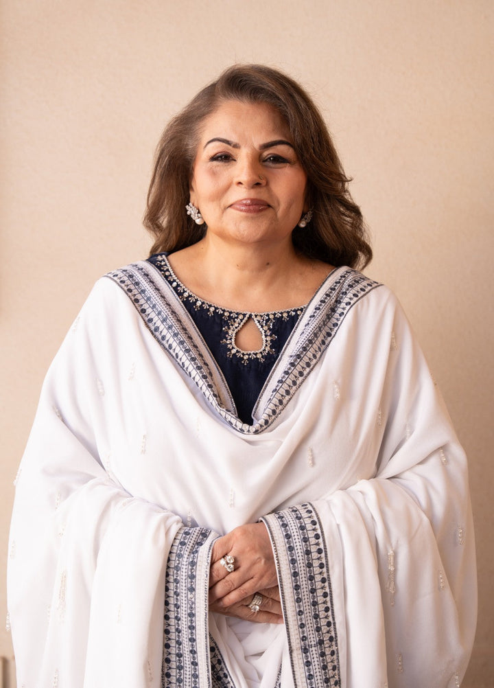 The Velvet Rise by Fozia Khalid Pret Steal Mist - Festive Collection