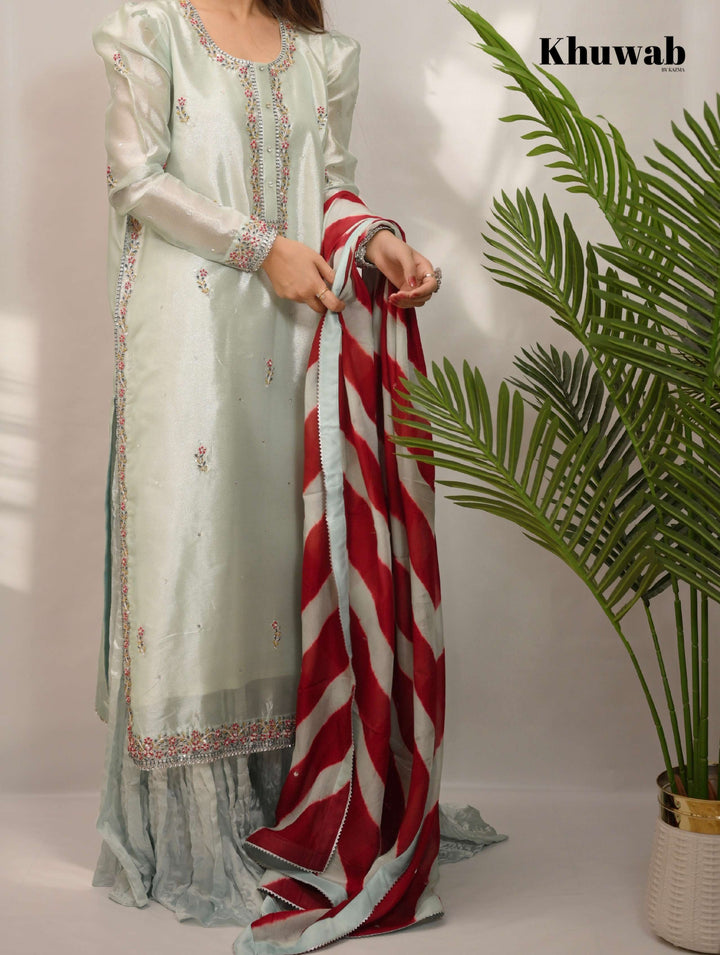 Khuwab by Kazma Shehnai Women Pret Tissue 3 Piece Nahir - Festive Collection