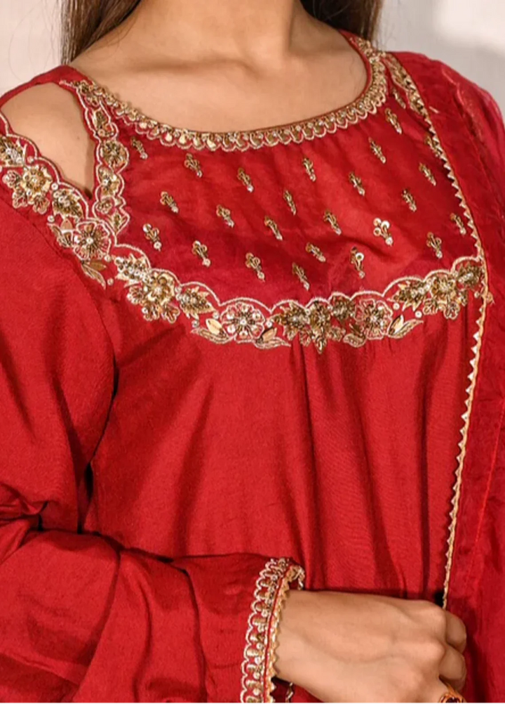 Khuwab by Kazma Shehnai Women Pret Cotton Silk 3 Piece Amber - Festive Collection