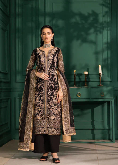 Ramz O Raaz by Ruby Suleiman Women Pret Organza Noir Mystique - Festive Collection