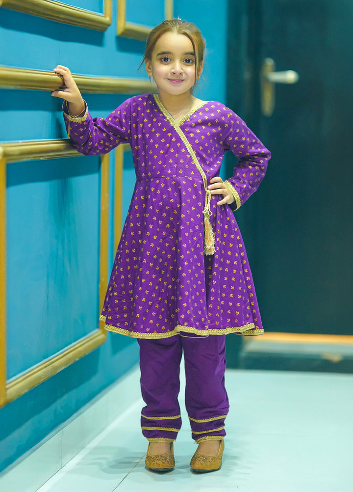 Modest Kids Pret 3 Piece Cotton Purple Adorn - Festive Collection