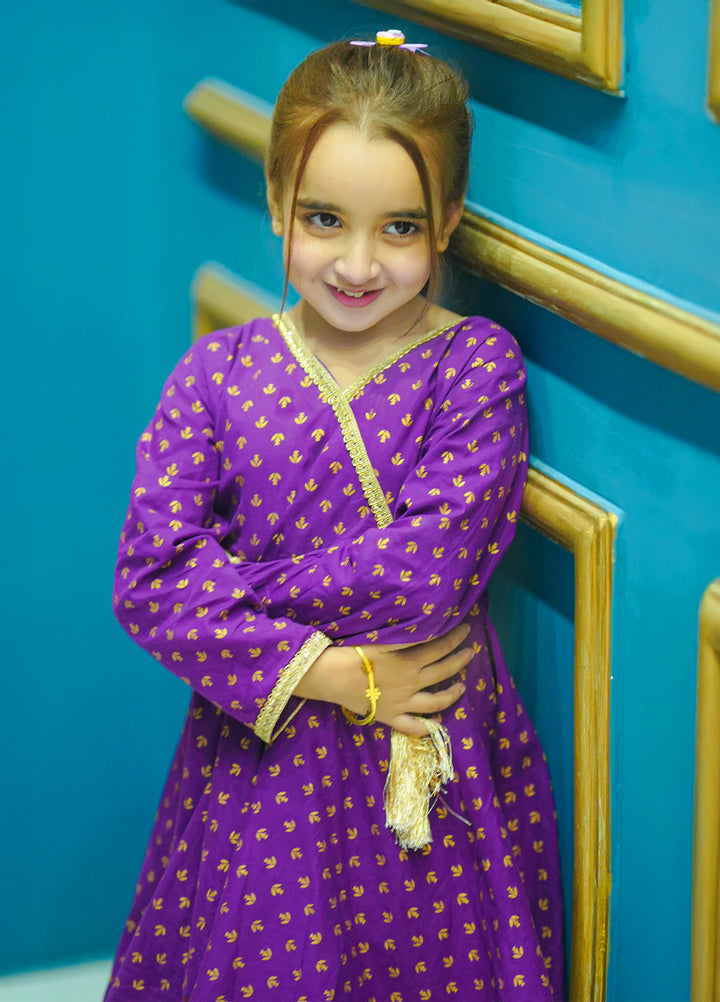 Modest Kids Pret 3 Piece Cotton Purple Adorn - Festive Collection