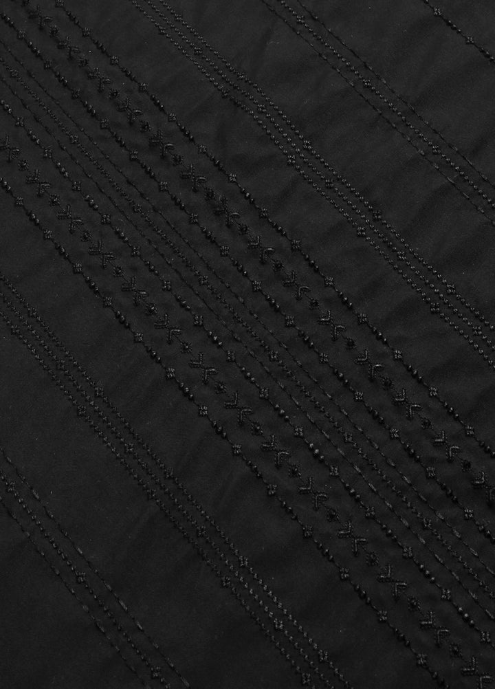 Monochorme by fabrich Men Unstitch Front Allover Embroidery With Bann/Placket Black GTS-FE-014 - Festive Collection