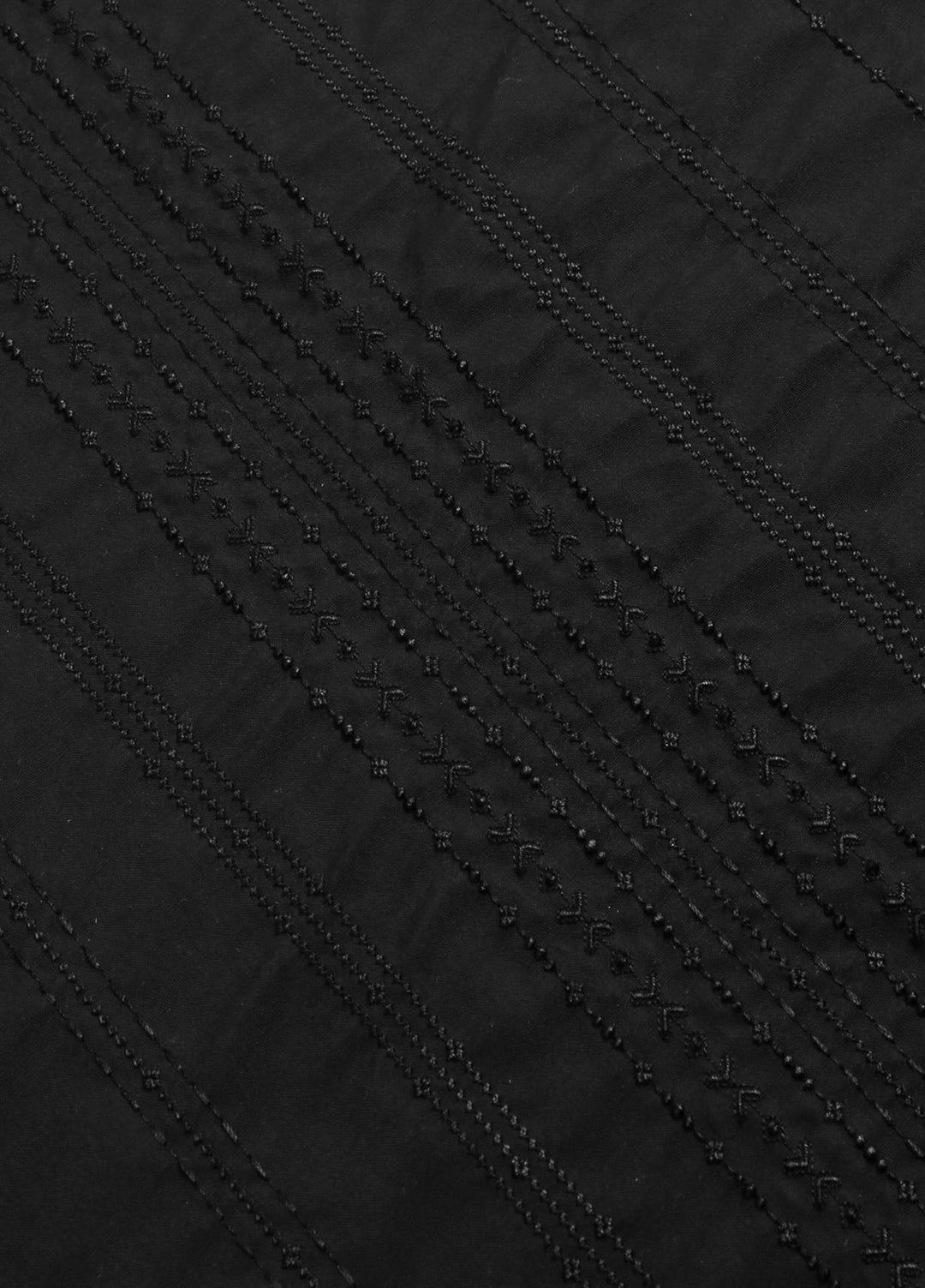 Monochorme by fabrich Men Unstitch Front Allover Embroidery With Bann/Placket Black GTS-FE-014 - Festive Collection