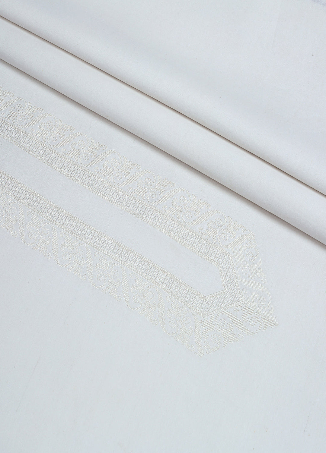 Men Unstitch Embroidered Neckline Cotton Karandi-Off White-GTS-KB-021