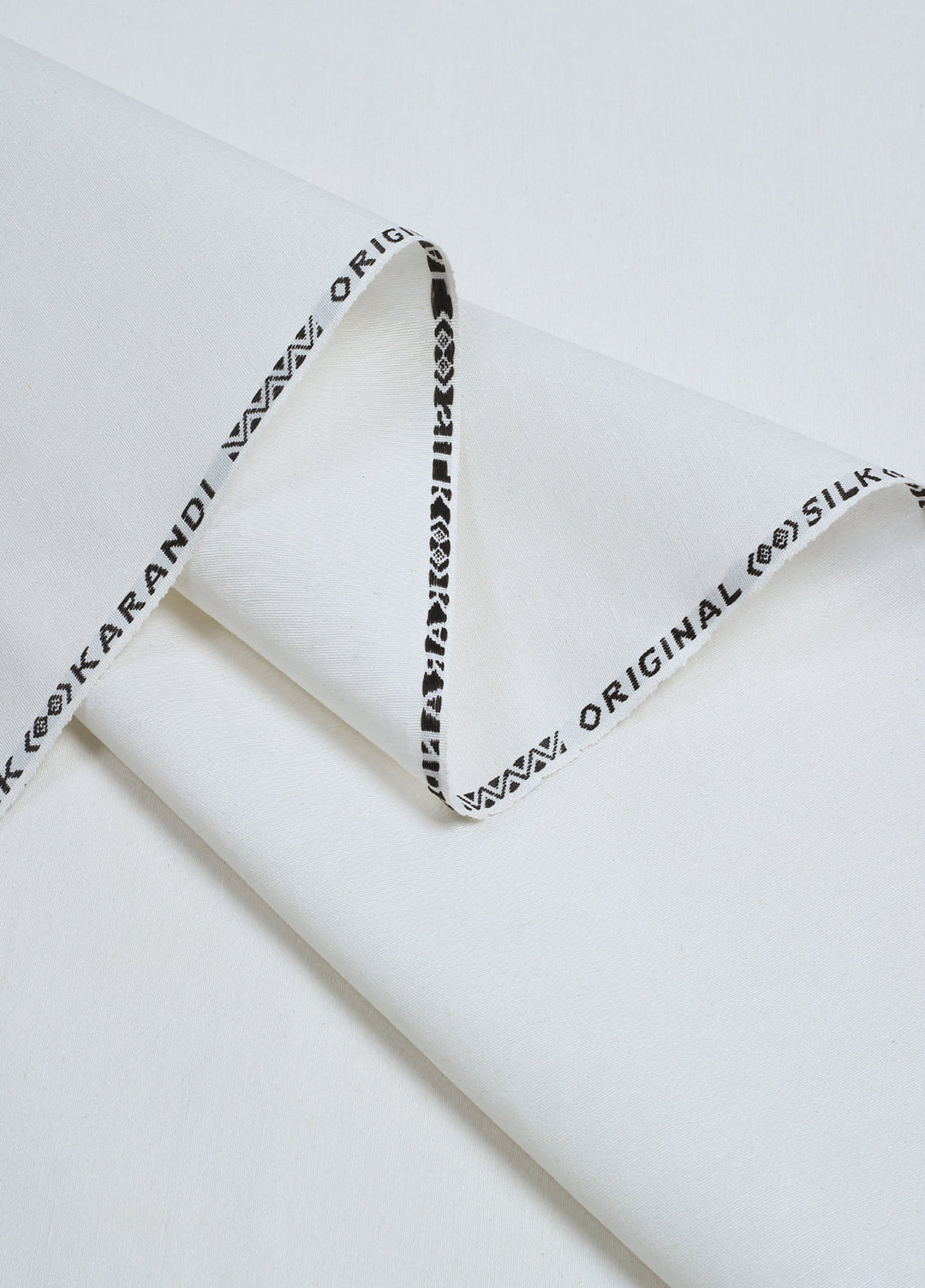 Men Unstitch Embroidered Neckline Cotton Karandi-Off White-GTS-KB-021