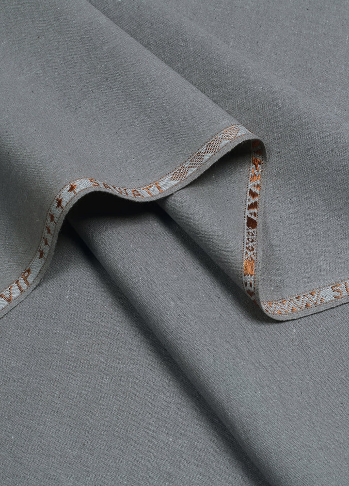 Men Unstitch Embroidered Khaddar Cutwork Neckline-Grey-GTS-KB-009