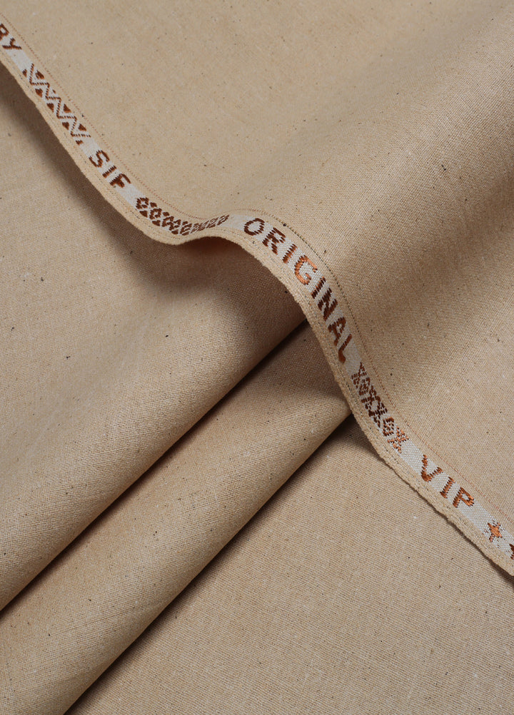 Men Unstitch Embroidered Khaddar Cutwork Neckline-Fawn-GTS-KB-012