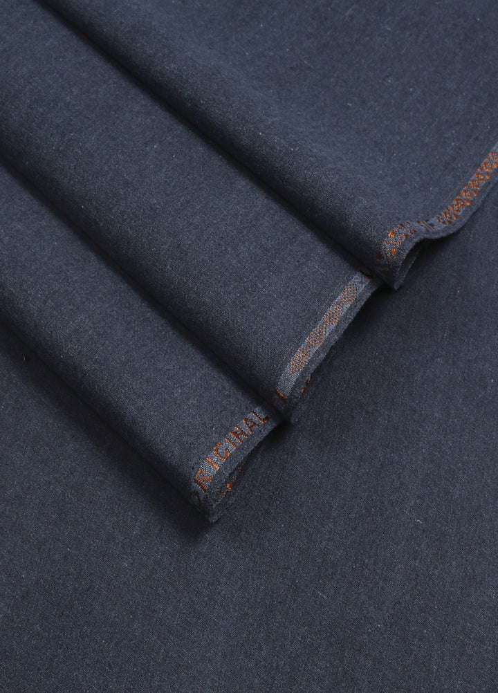 Men Unstitch Embroidered Khaddar Cutwork Neckline-Charcoal-GTS-KB-014