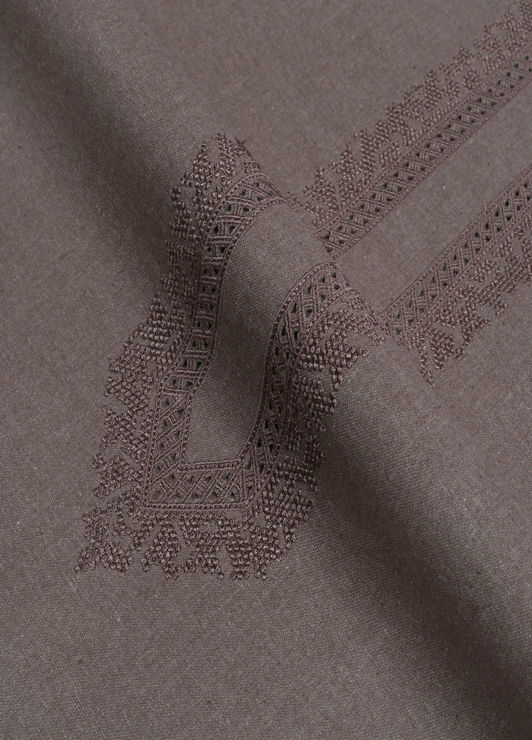 Men Unstitch Embroidered Khaddar Cutwork Neckline-Luxor-GTS-KB-015