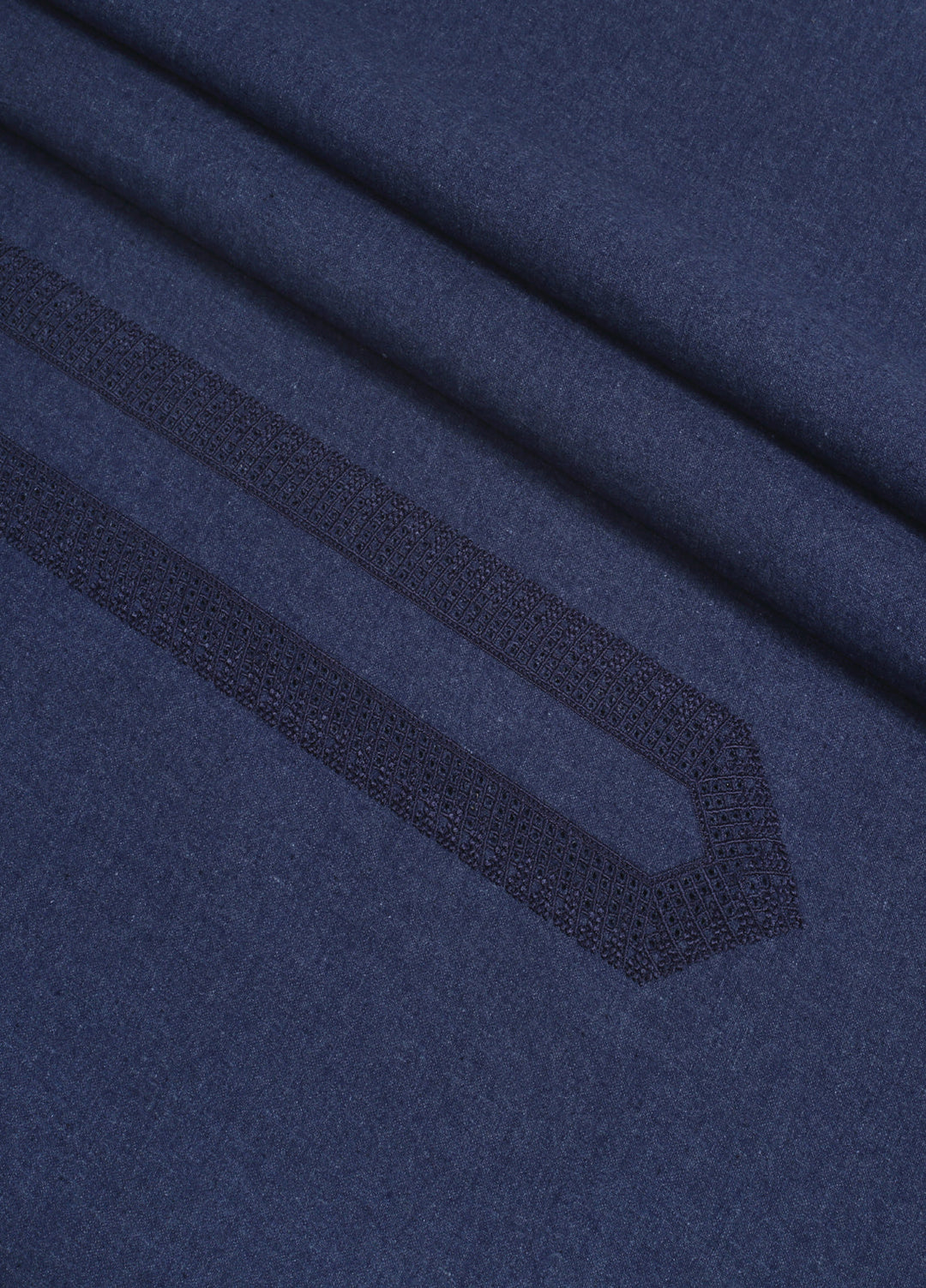 Men Unstitch Embroidered Khaddar Cutwork Neckline-Denim-GTS-KB-018