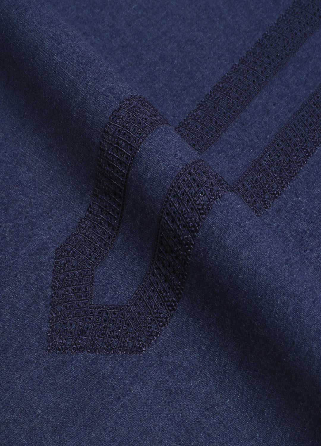 Men Unstitch Embroidered Khaddar Cutwork Neckline-Denim-GTS-KB-018