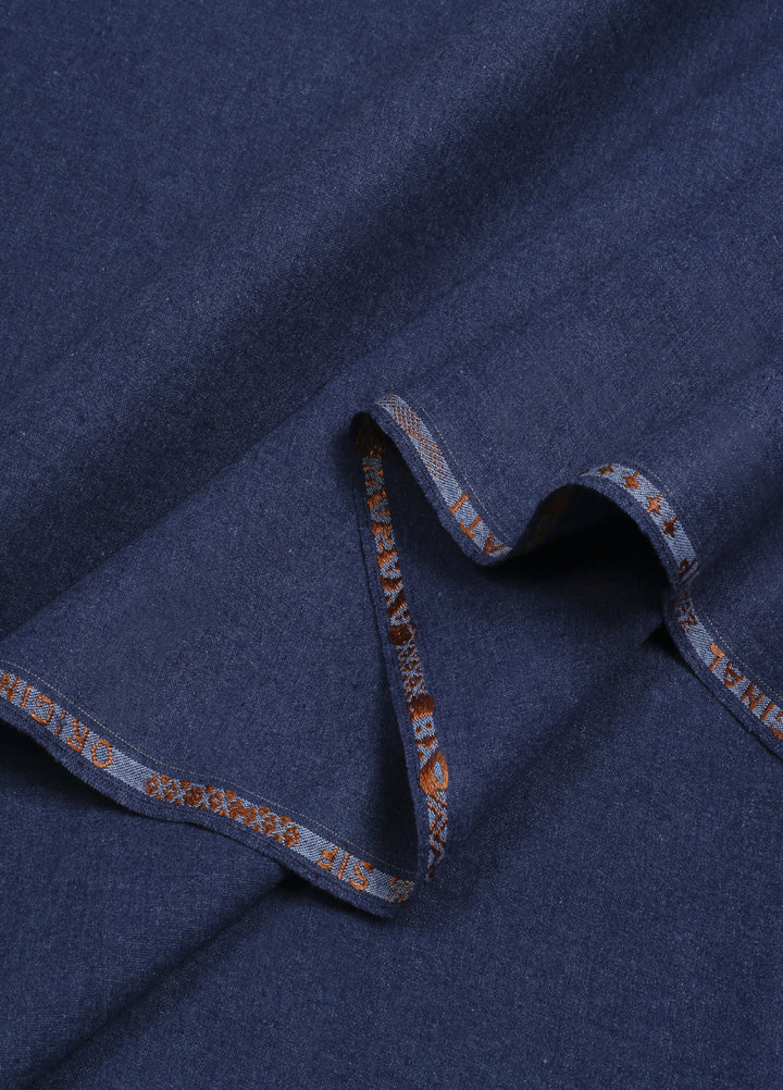 Men Unstitch Embroidered Khaddar Cutwork Neckline-Denim-GTS-KB-018