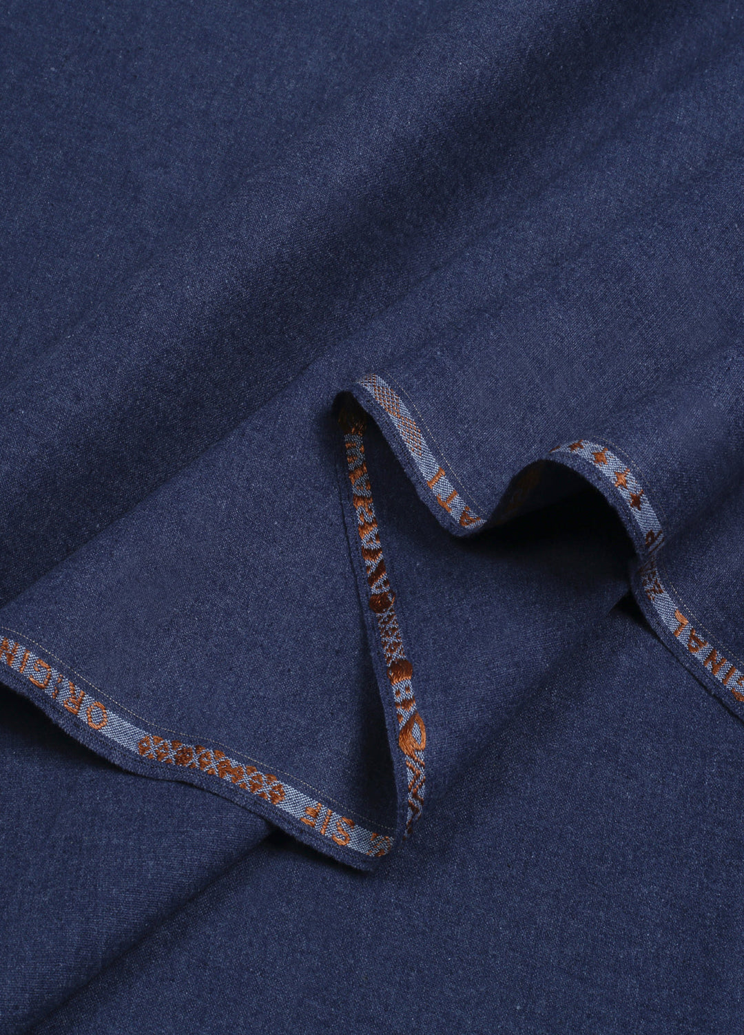 Men Unstitch Embroidered Khaddar Cutwork Neckline-Denim-GTS-KB-018