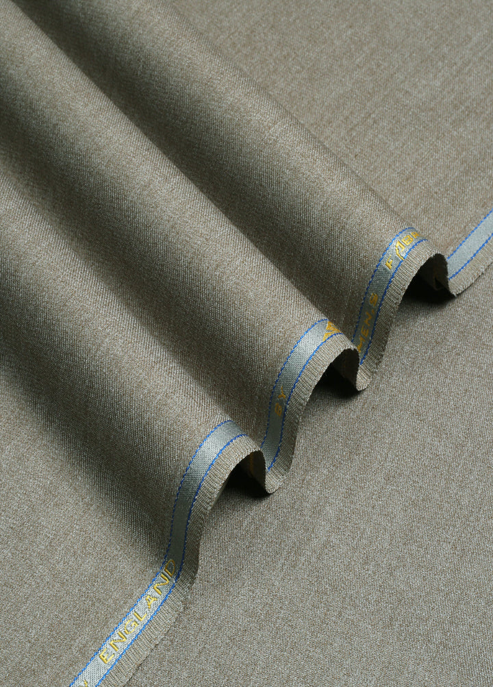 Men Unstitch  Textured Jasper Poly Wool Blend Kameez Shalwar-Mud-GTS-EW-002