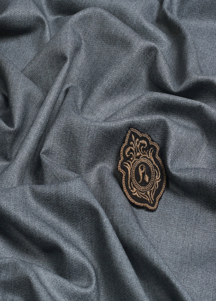 Men Unstitch Textured Jasper Poly Wool Blend  Kameez Shalwar-Gunmetal-GTS-EW-004