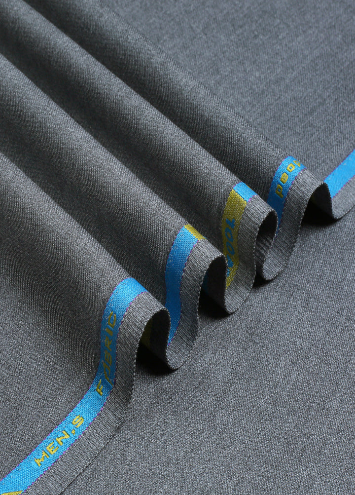 Men Unstitch Textured Jasper Poly Wool Blend  Kameez Shalwar-Gunmetal-GTS-EW-004