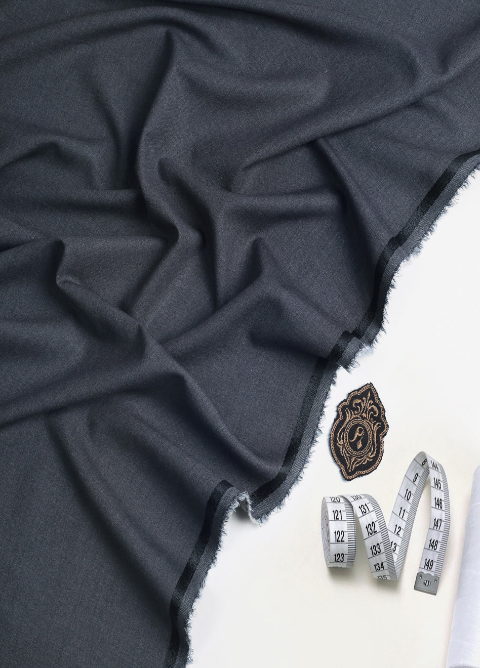 Men Unstitch Textured Shangrila Blend Kameez Shalwar-Charcoal-GTS-EW-009