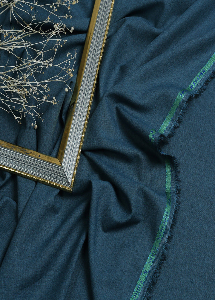 Men Unstitch Textured Shangrila Blend Kameez Shalwar-Prussian-GTS-EW-010