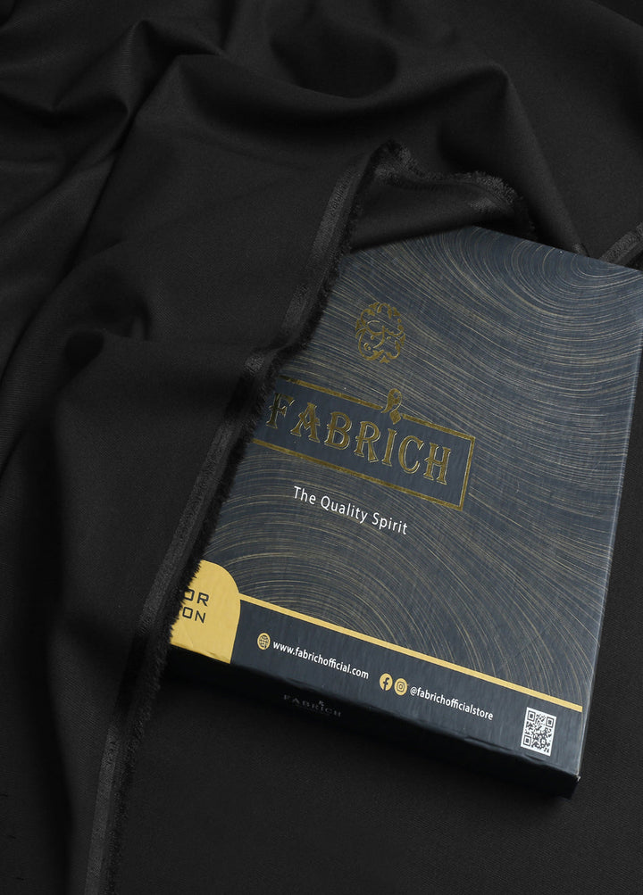 Men Unstitch Self-Textured Monoco Blend  Kameez Shalwar-Black-GTS-EW-012