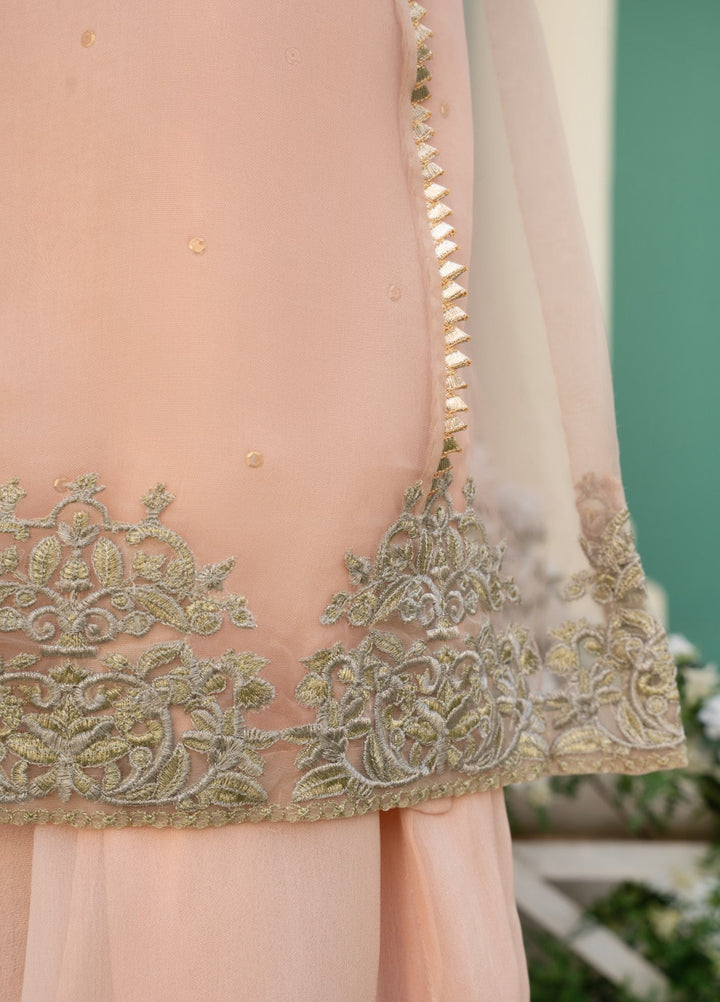 Lotus by Hem Pret Embroidered Organza 4 Piece Suit Rose Pink