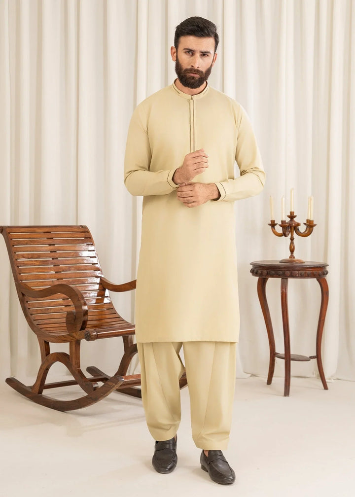 Buraq Mens Arbab Edit  Kurta Shalwar Wash N Wear Natural - Casual Collection