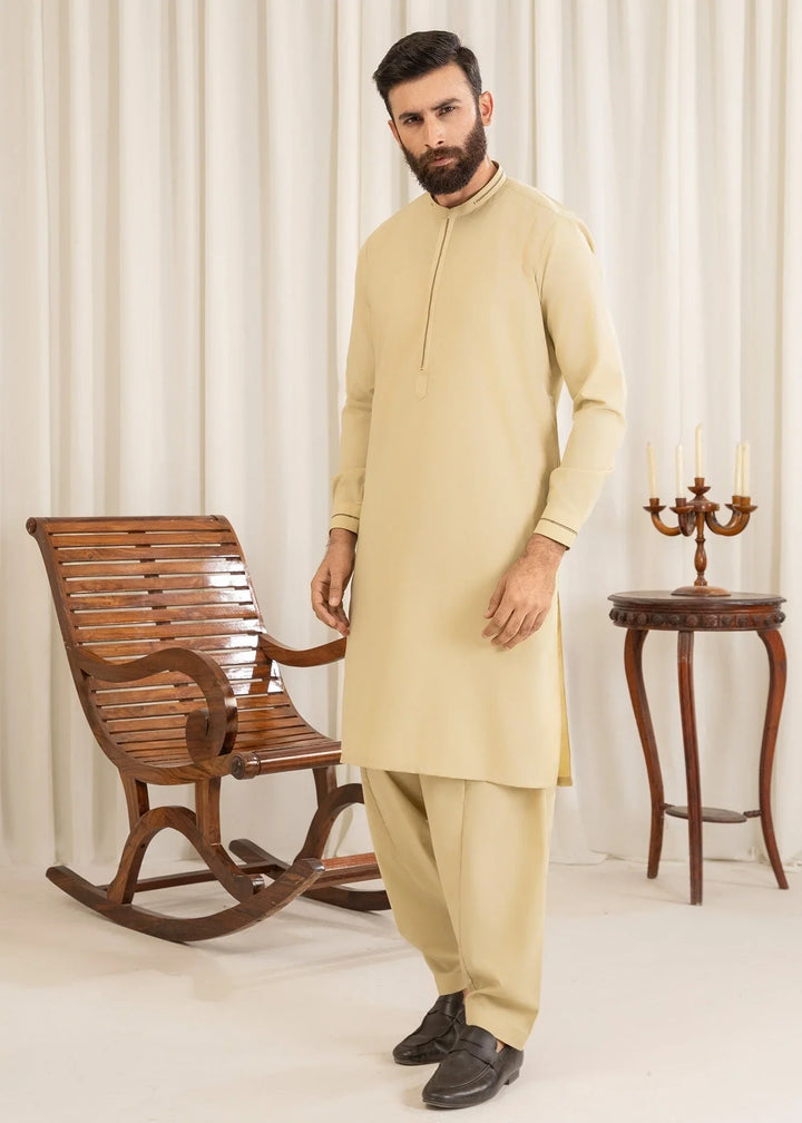 Buraq Mens Arbab Edit  Kurta Shalwar Wash N Wear Natural - Casual Collection