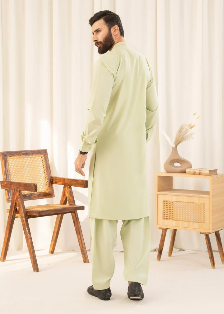 Buraq Mens Arbab Edit  Kurta Shalwar Wash N Wear Lime - Casual Collection