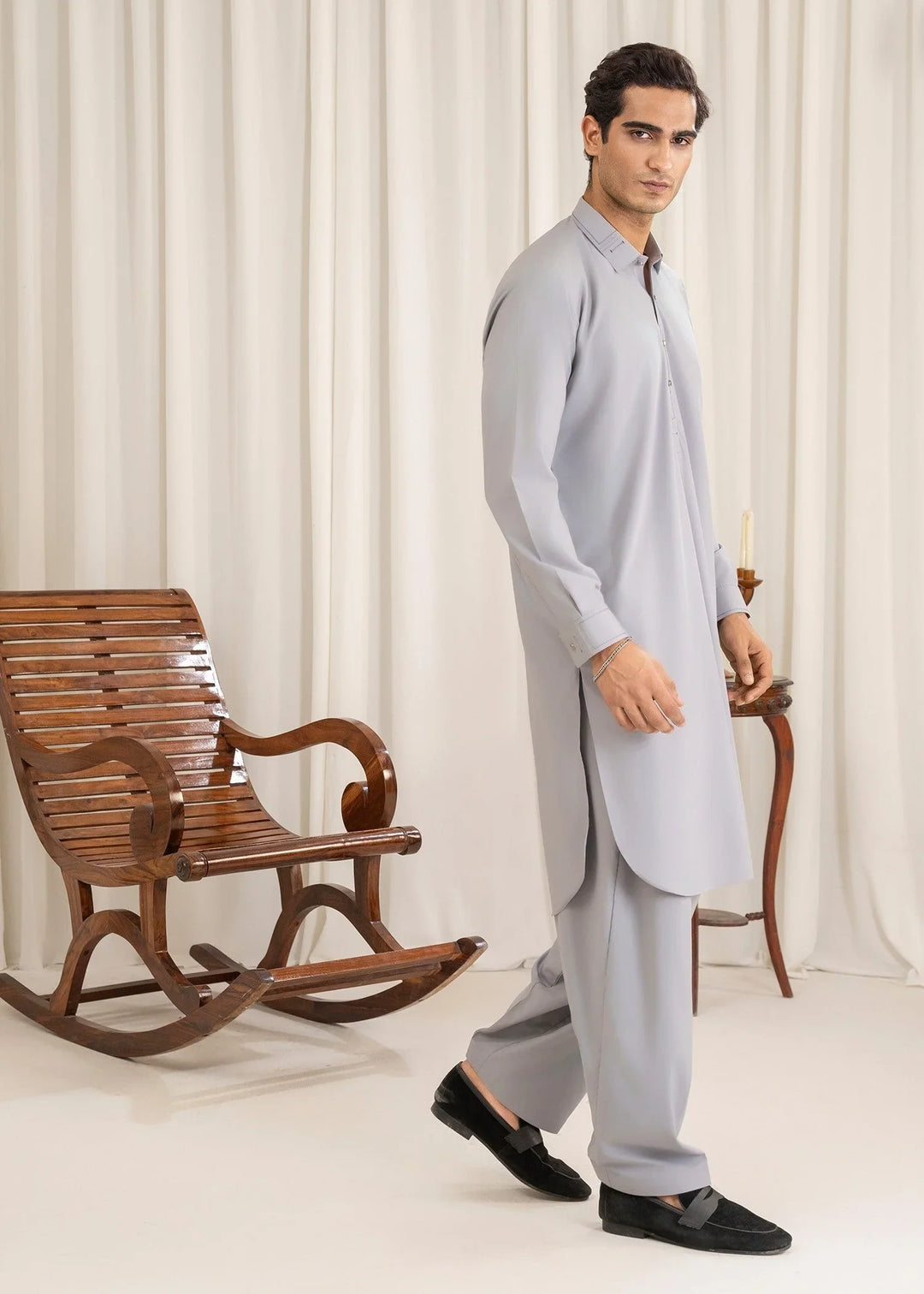 Buraq Mens Arbab Edit  Kurta Shalwar Wash N Wear Mineral - Casual Collection